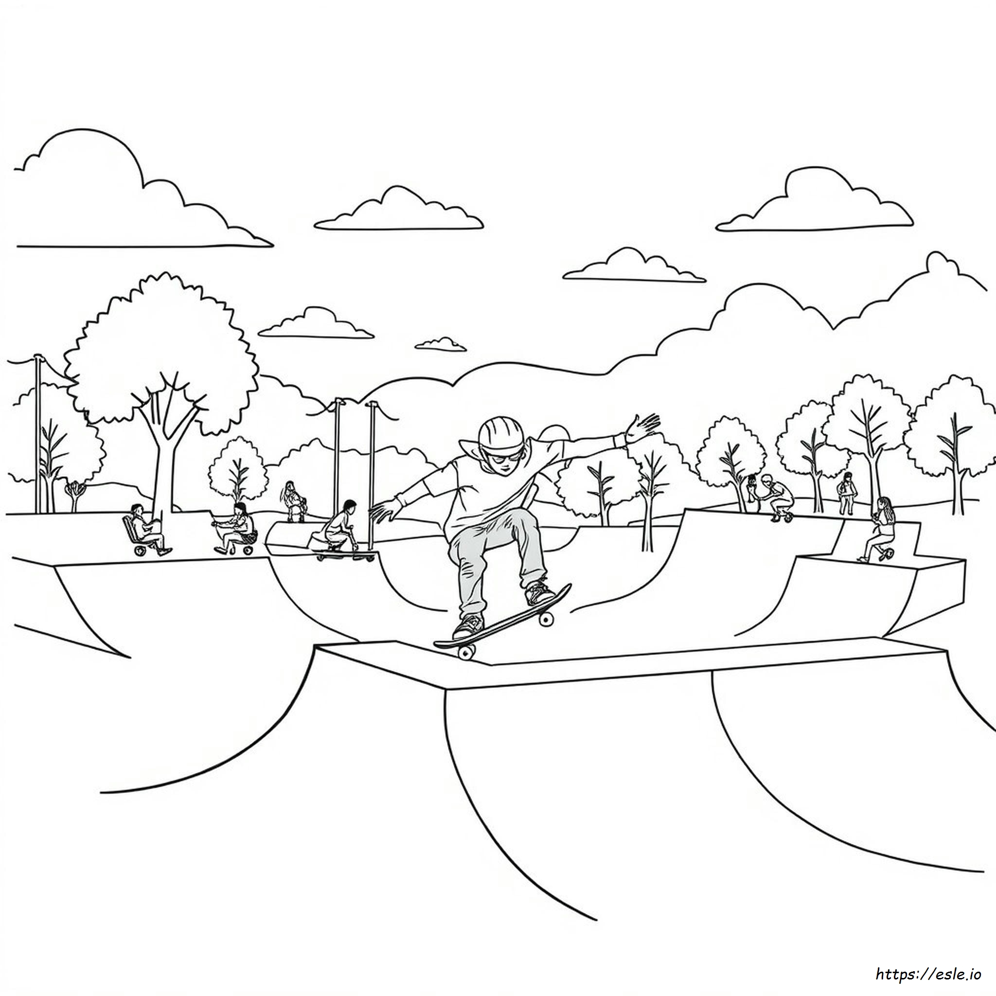Skate Park Colouring Pages