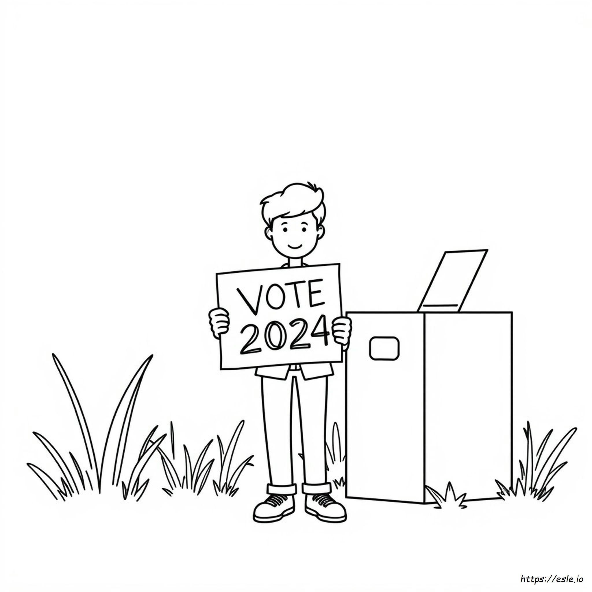 Election Day 2024 Coloring Page