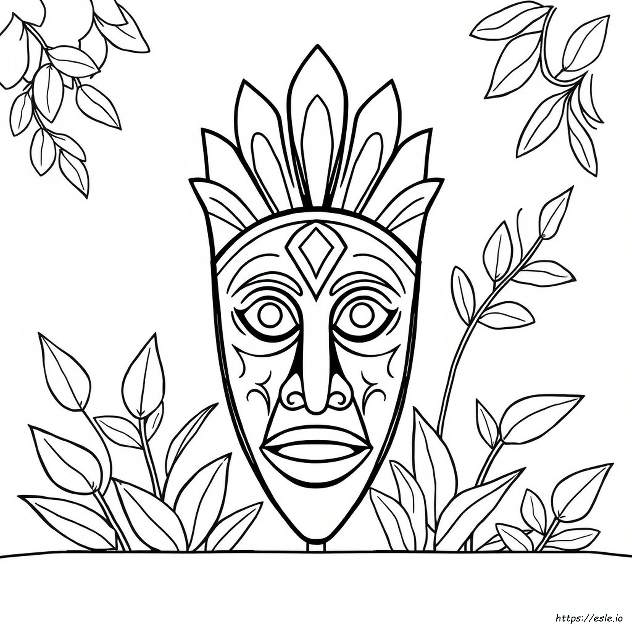 African Mask Coloring Page