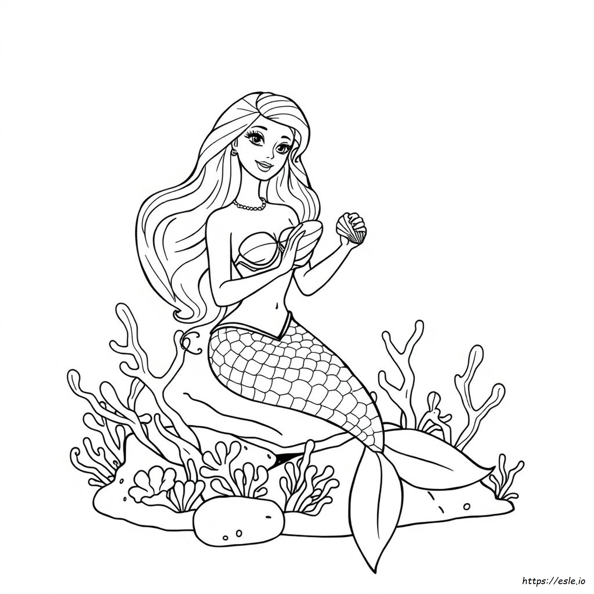 Barbie Mermaid Colouring Page