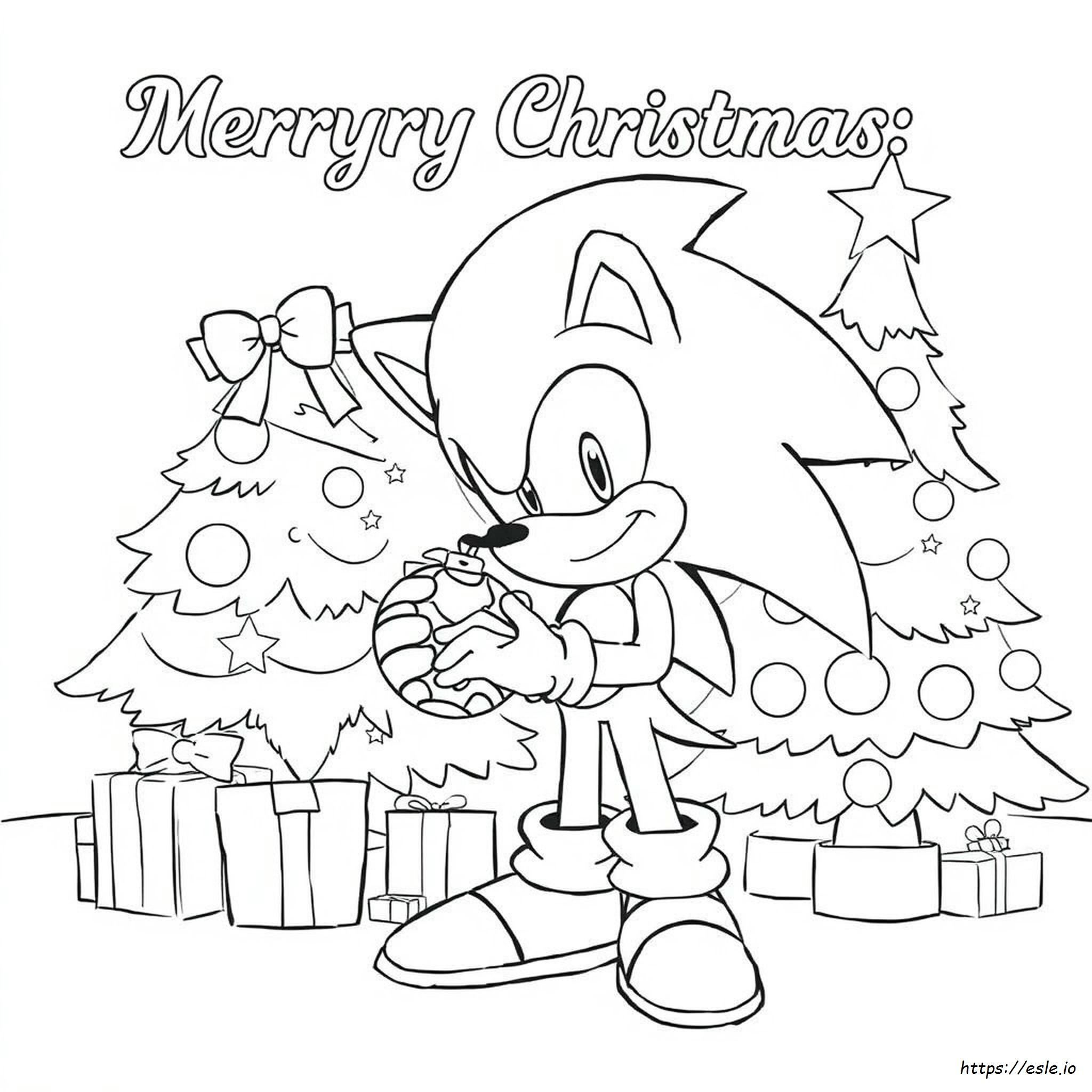 Merry Christmas Sonic The Hedgehog Christmas Coloring Pages