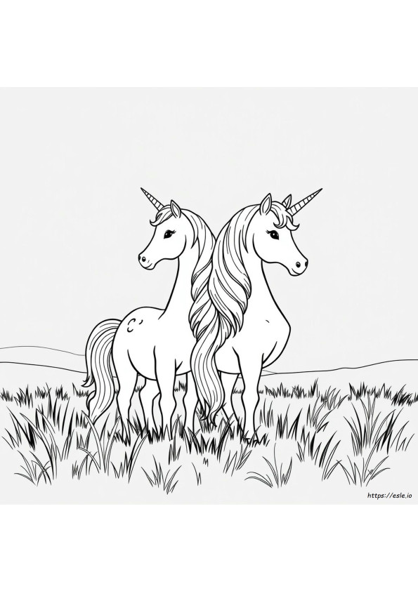 Moody Unicorn Twin Coloring Pages
