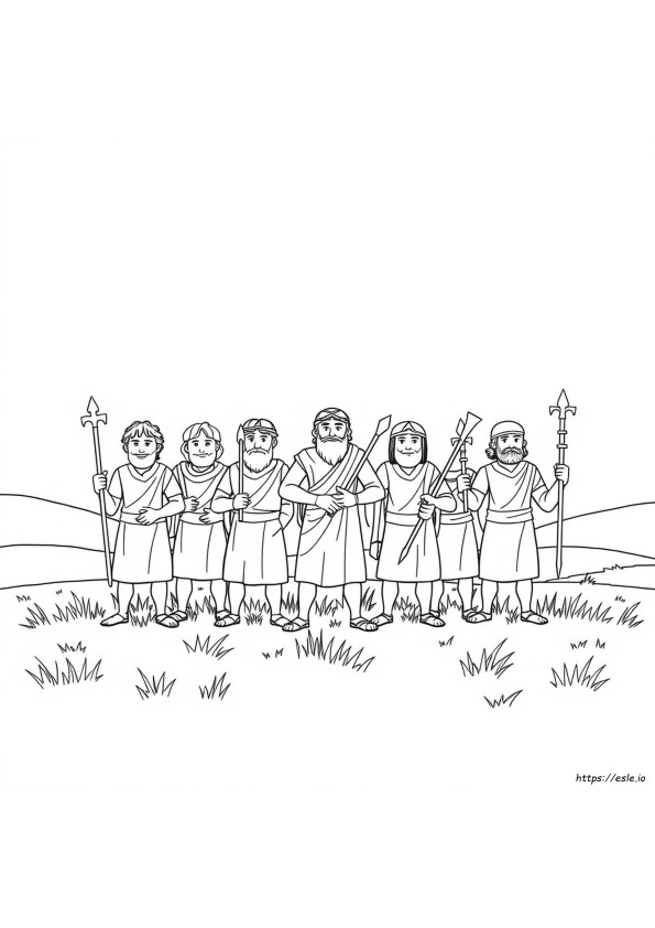 David And His Brothers Coloring Page