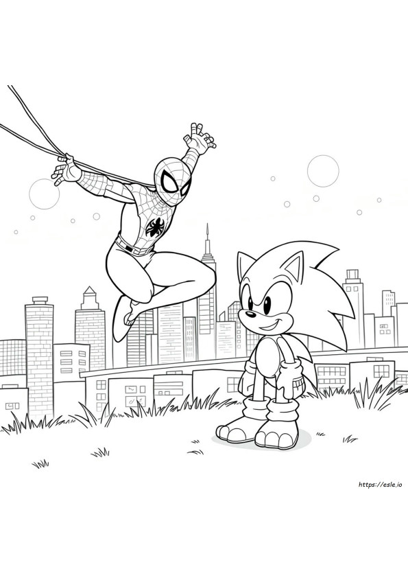 Disegni Da Colorare Di Spiderman E Sonic