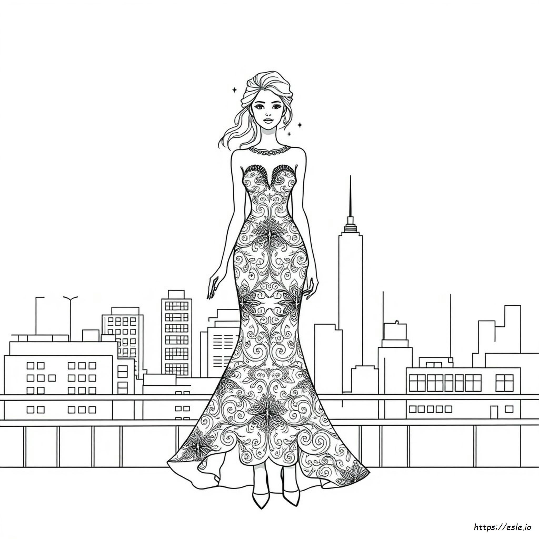 Desene De Colorat Cu Rochii De Modă Și Ilustrații De Modă