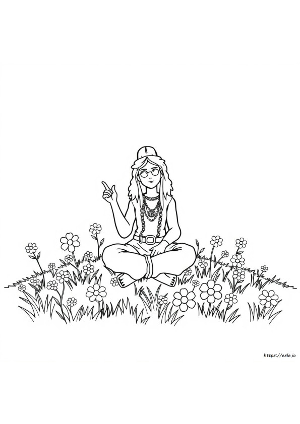 Mudah Halaman Mewarnai Hippie