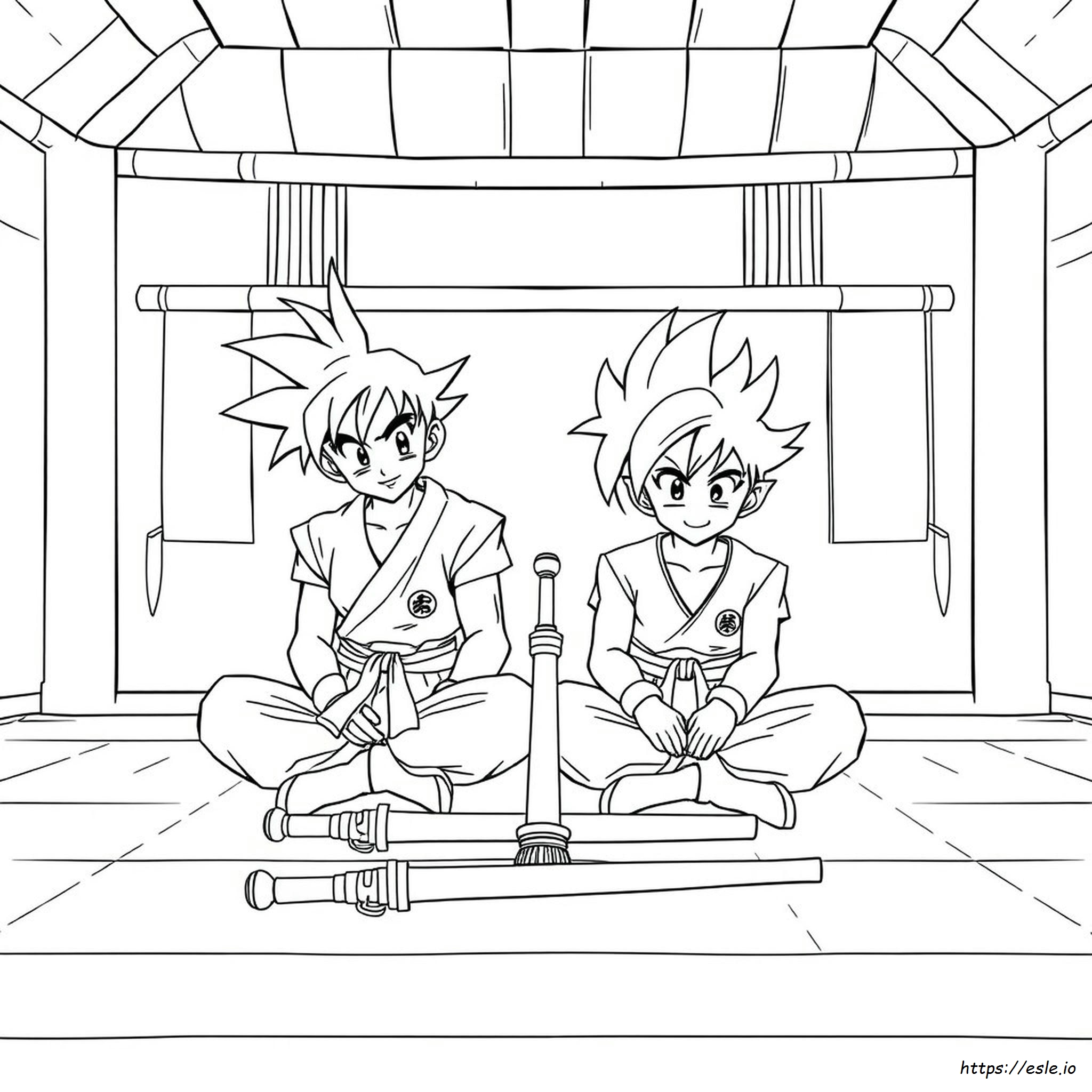 Goten És Trunks Színező Oldalak