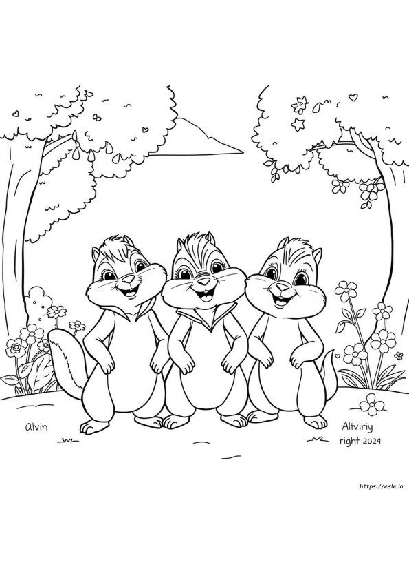 Alvin And The Chipmunks Coloring Sheet