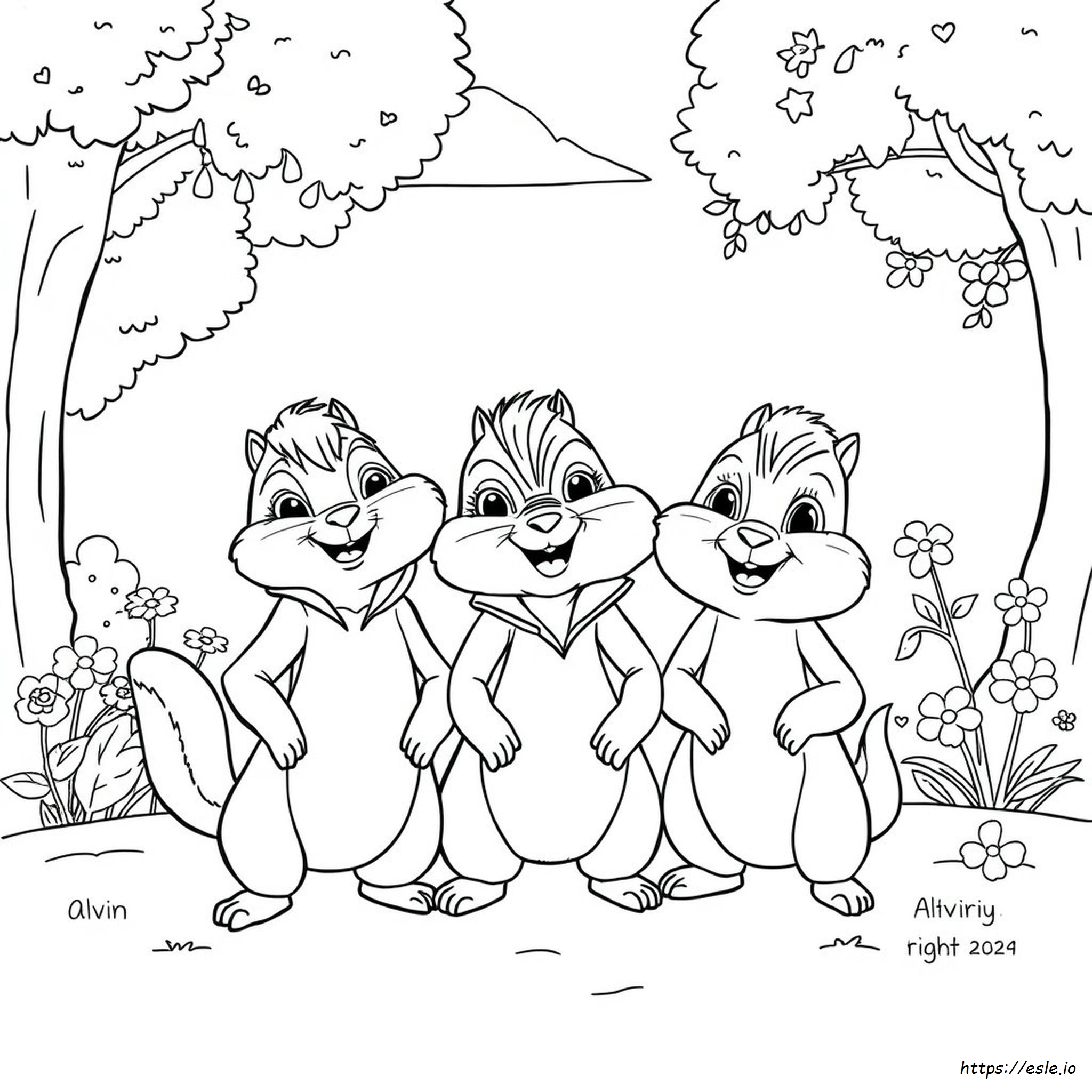 Alvin Dan The Chipmunks Gambar Mewarnai