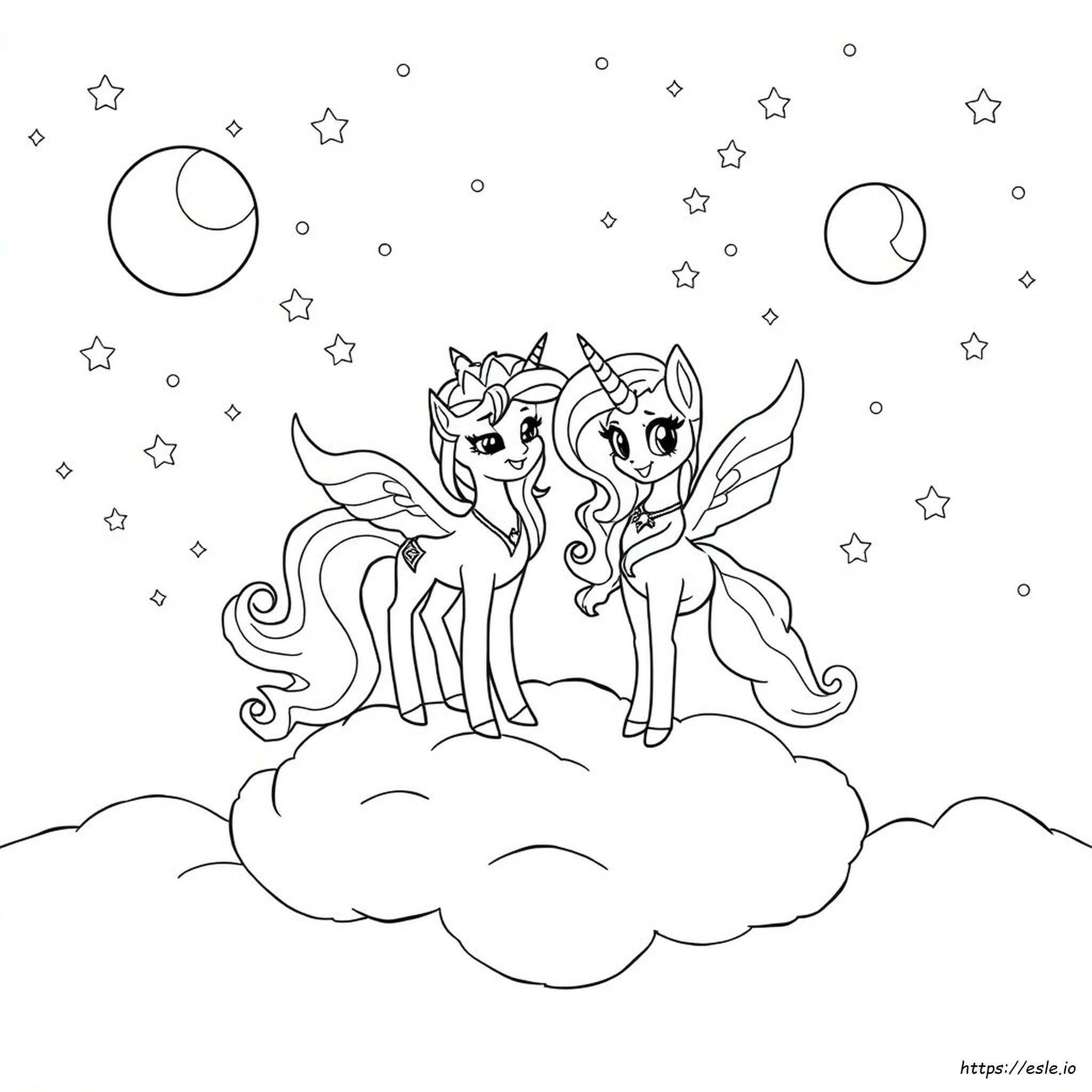 Princesa Celestia Y Princesa Luna Para Colorear