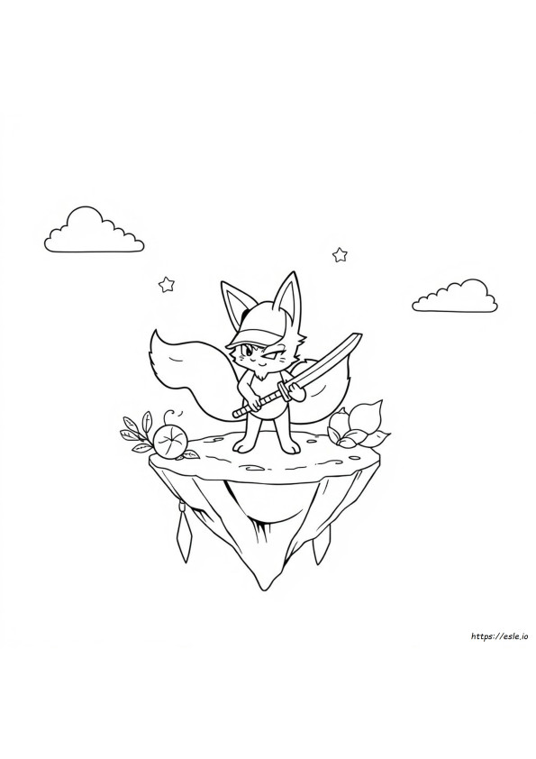 Kitsune De Blox Fruit Para Colorir