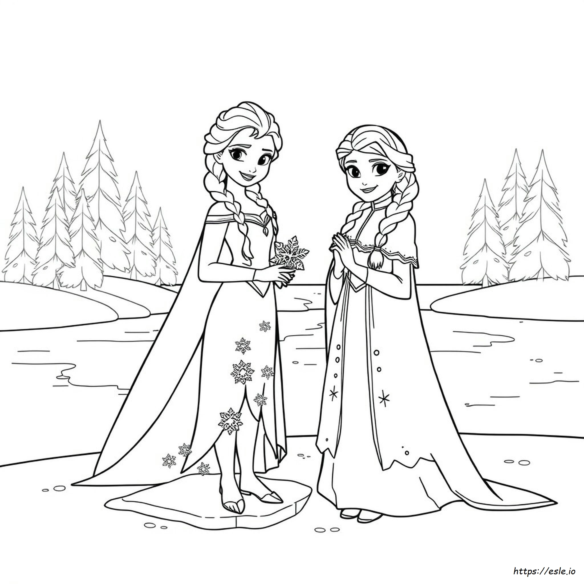 Frozen Elsa Y Anna Para Colorear