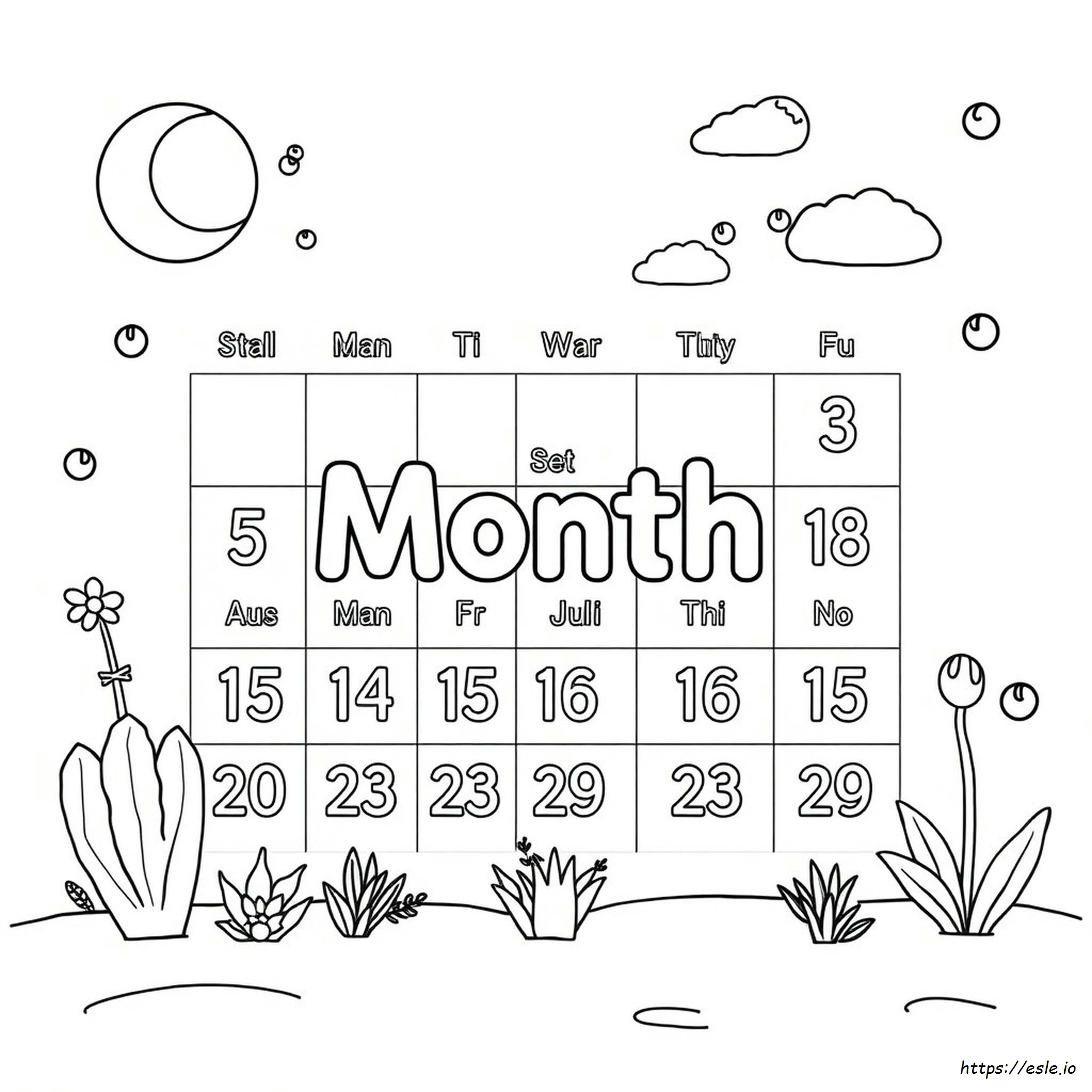 Printable Month Coloring Pages