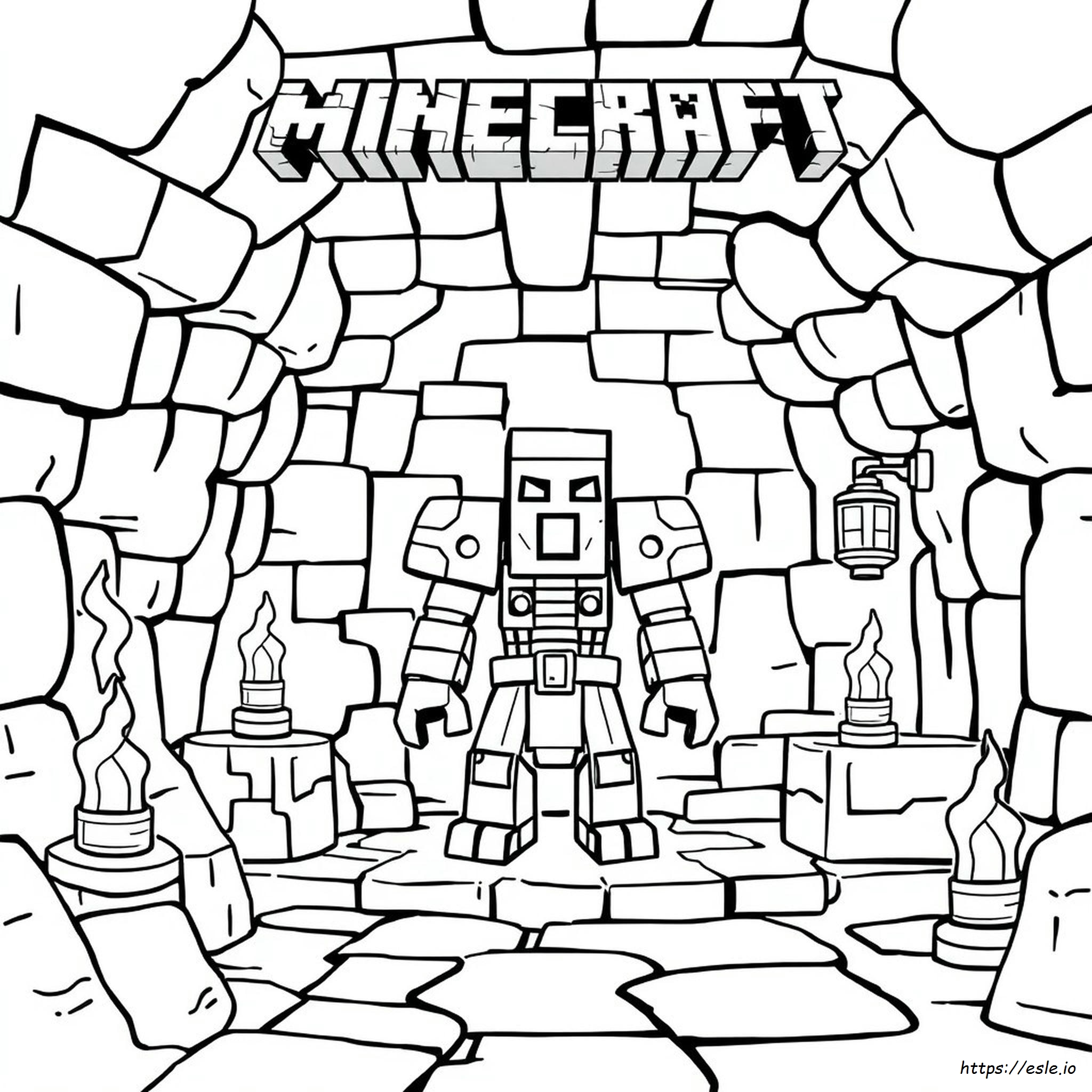 Minecraft Dungeons Redstone Golem Coloring Pages