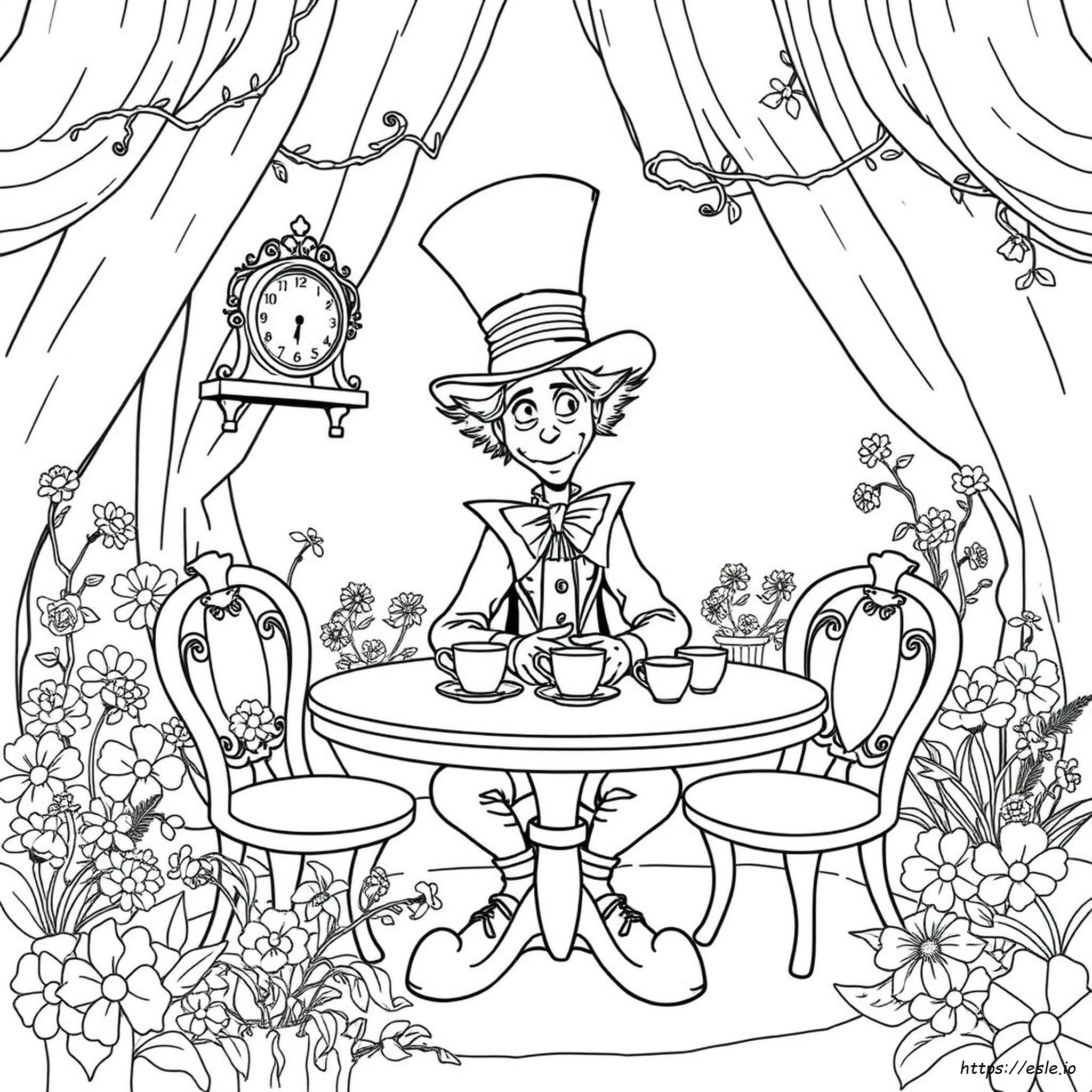 Alice In Wonderland Coloring Pages Mad Hatter