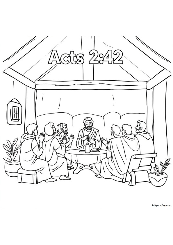 Acts 2:42 Coloring Page