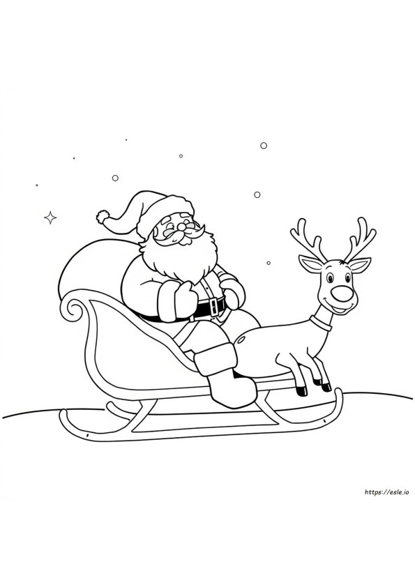 Santa Claus And Rudolph Coloring Pages