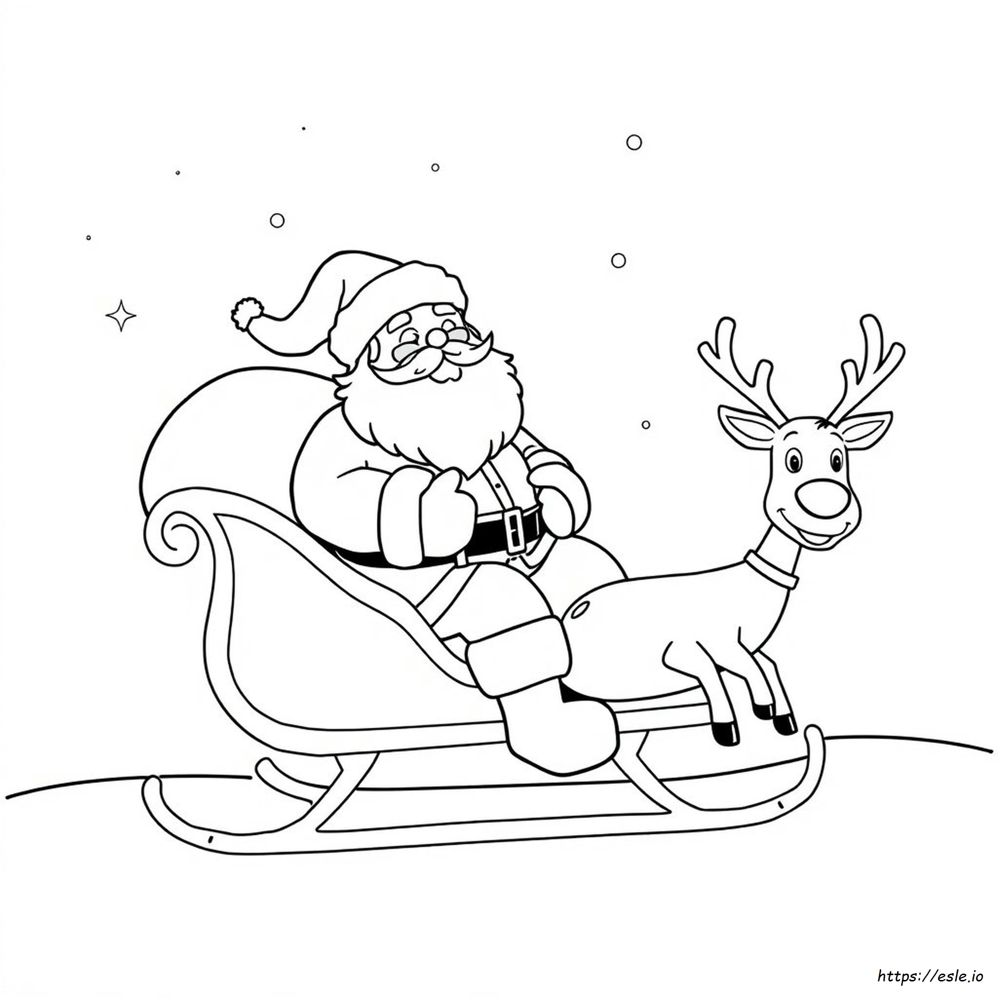 Santa Claus And Rudolph Coloring Pages