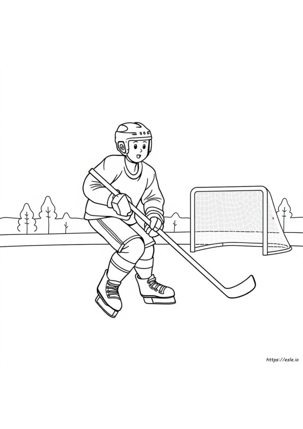 Easy Hockey Coloring Pages