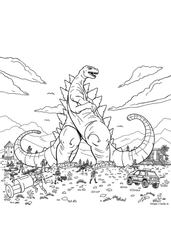 Godzilla Fortnite Para Colorir