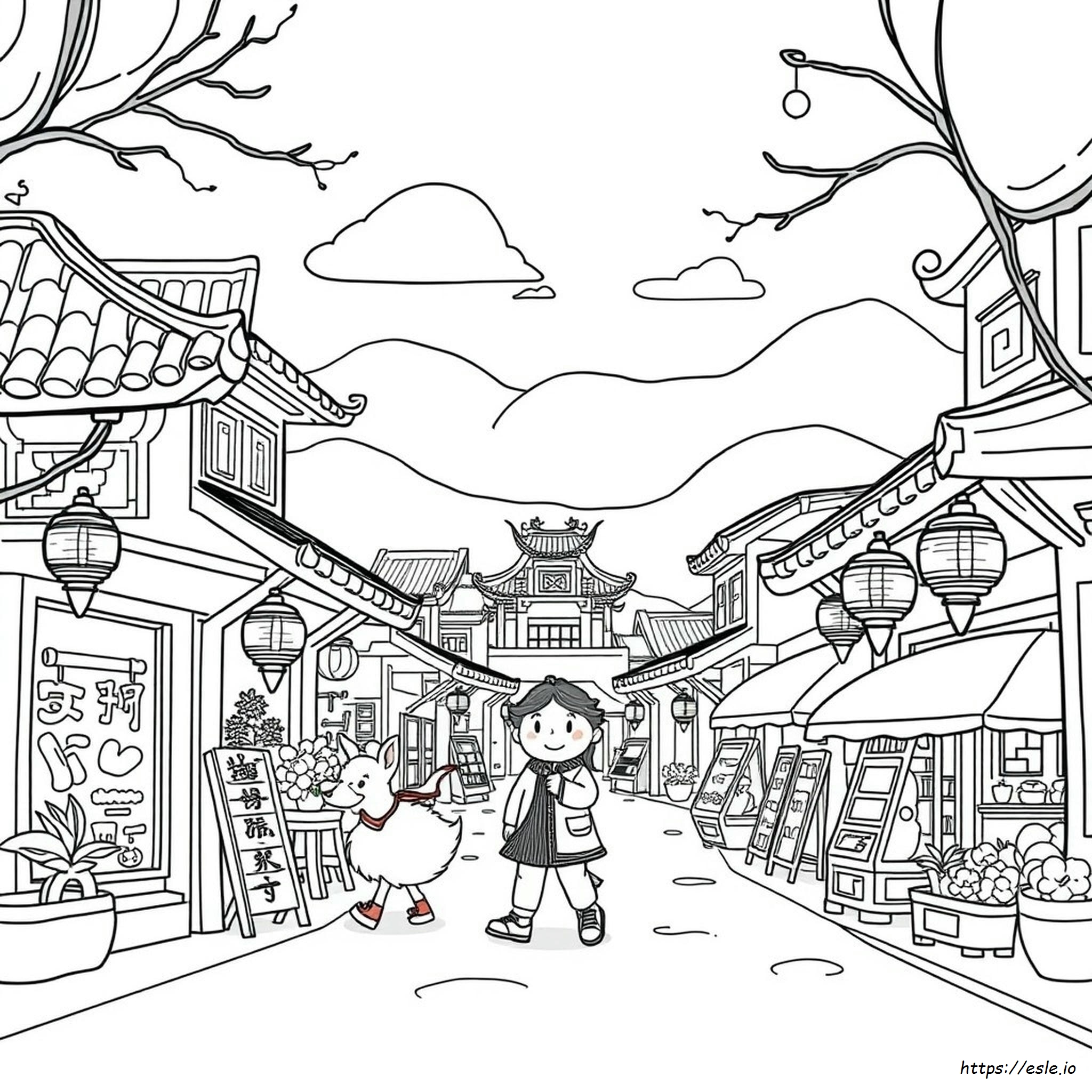Turning Red Coloring Pages 4 Town