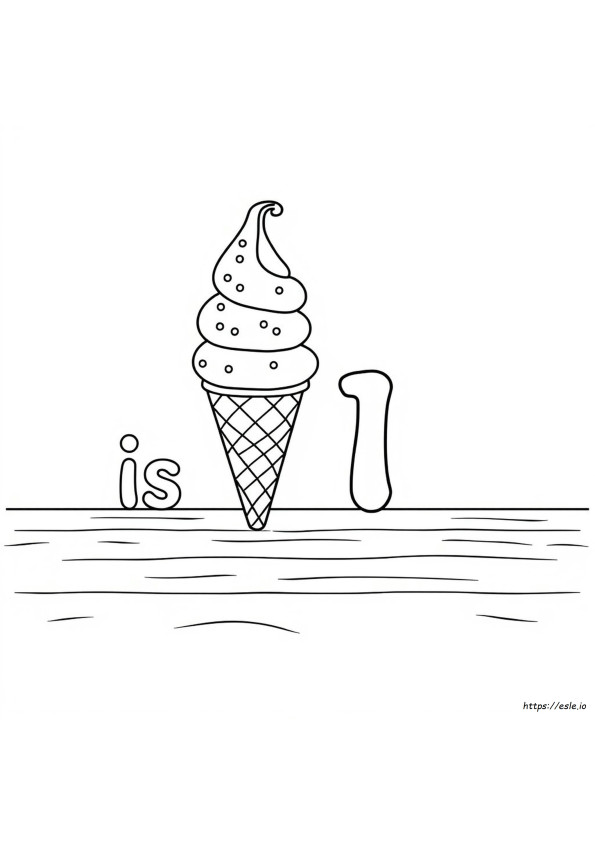 I Is For Ice Cream Coloring Page