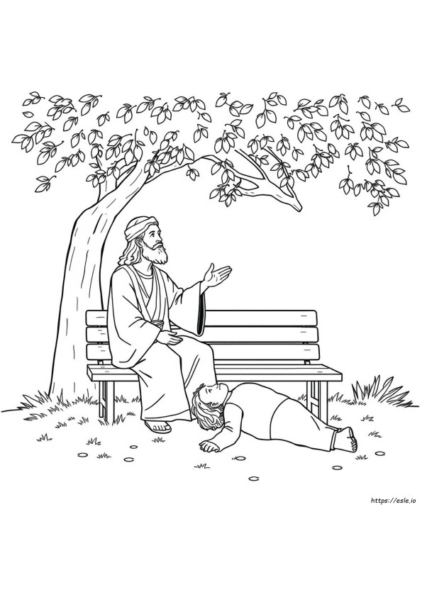Fall For Jesus He Never Leaves Coloring Page