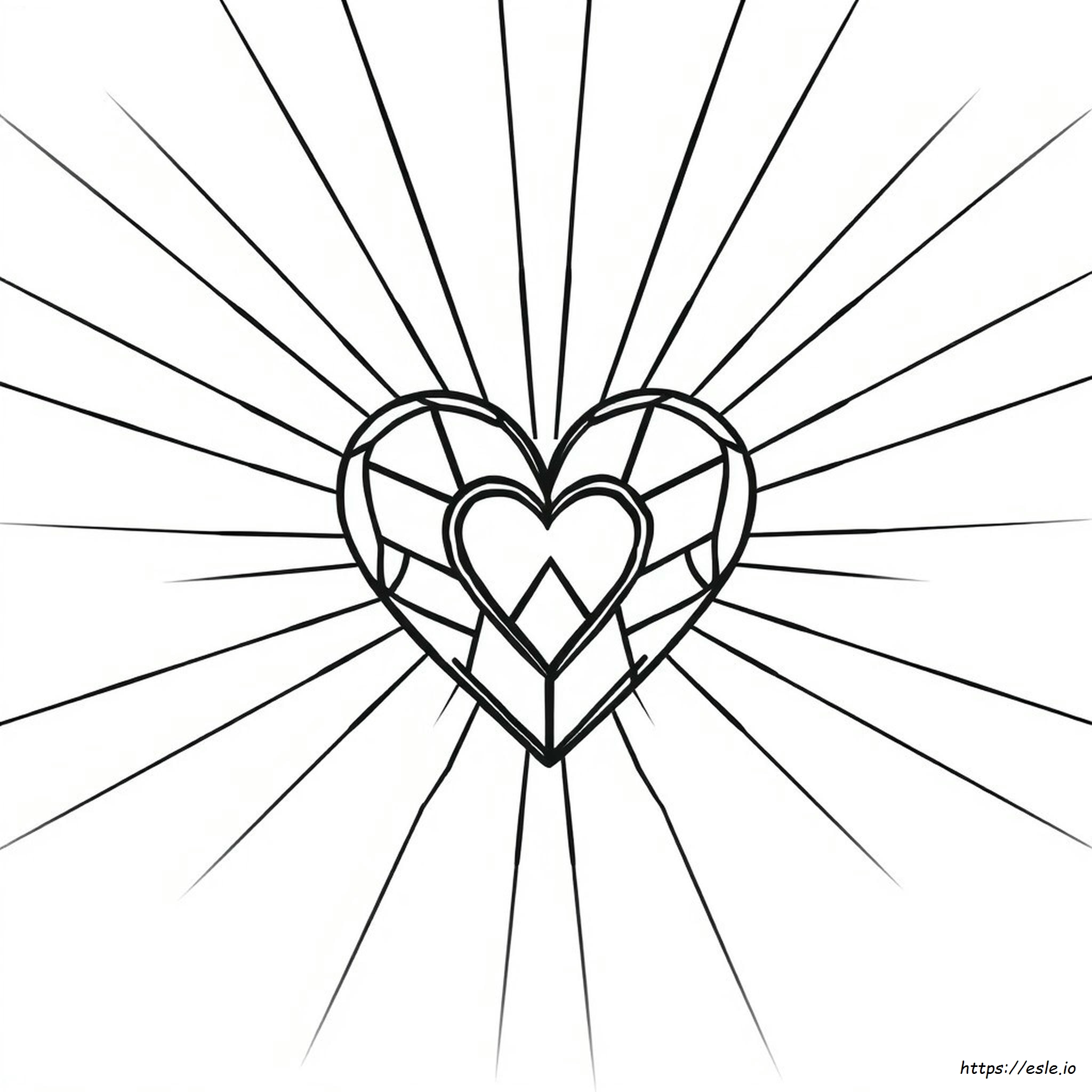 Stained Glass Heart Coloring Page