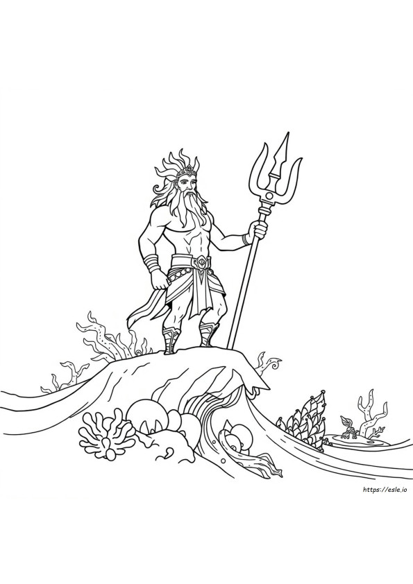 Poseidon Fortnite Para Colorir