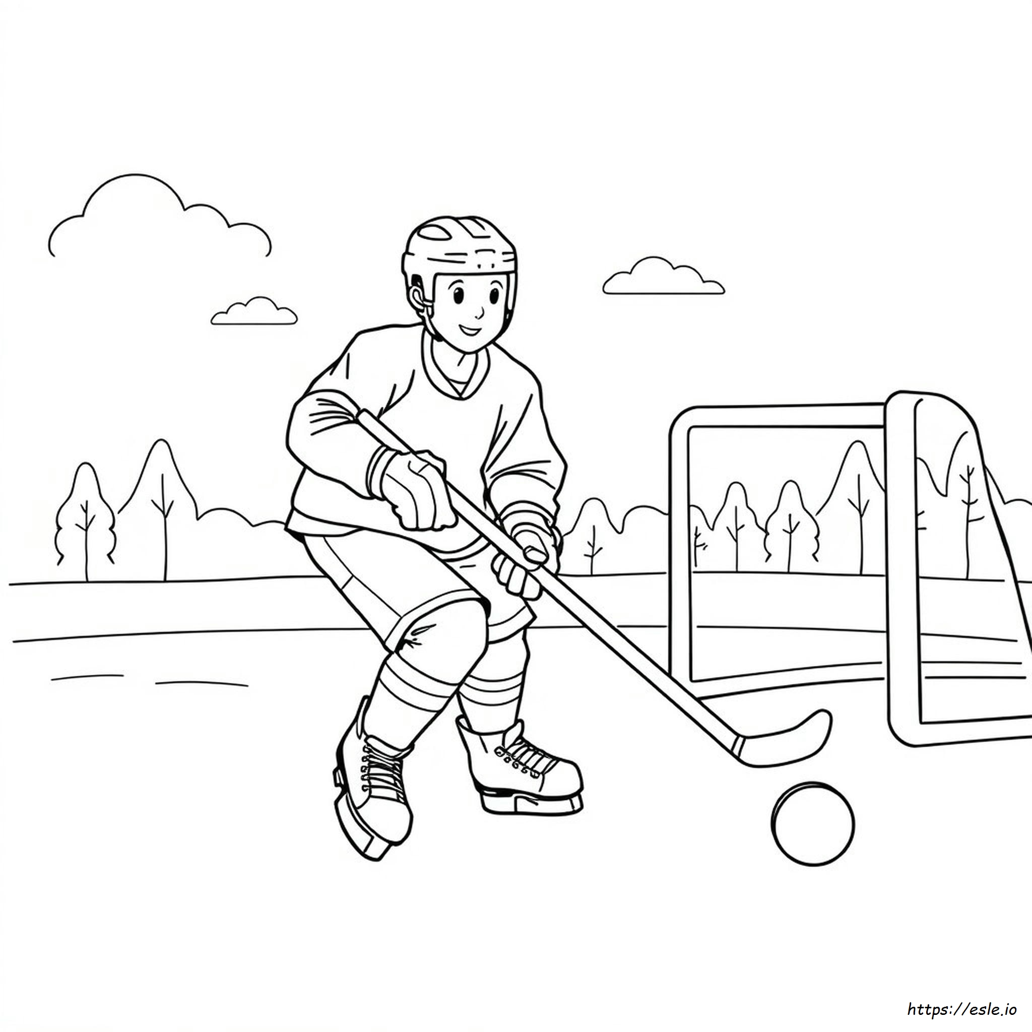 Jogadores De Hóquei Para Colorir