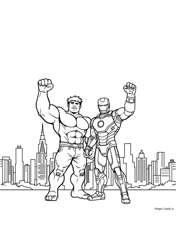 Hulk És Ironman Színező Oldalak