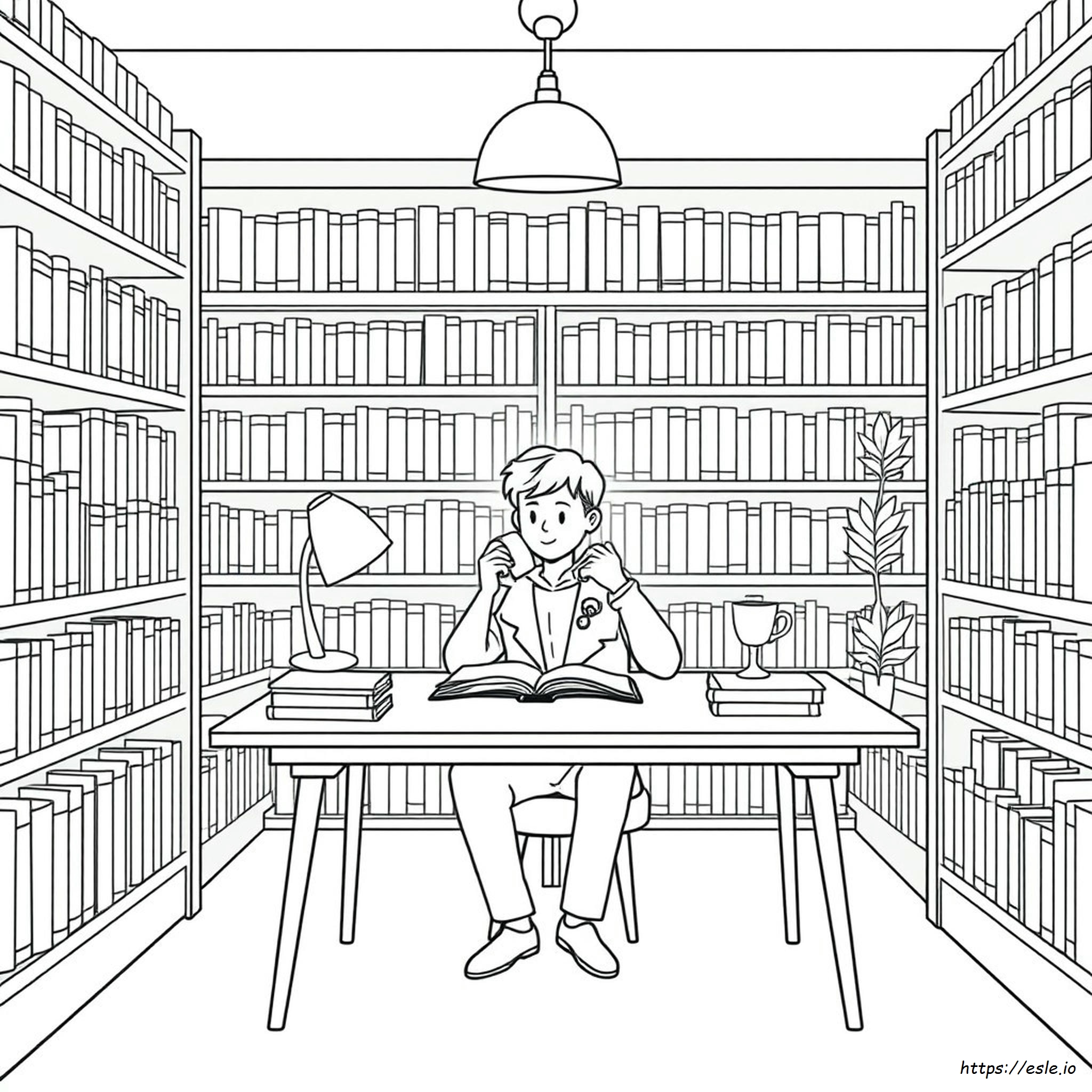 Library Coloring Pages For Adults