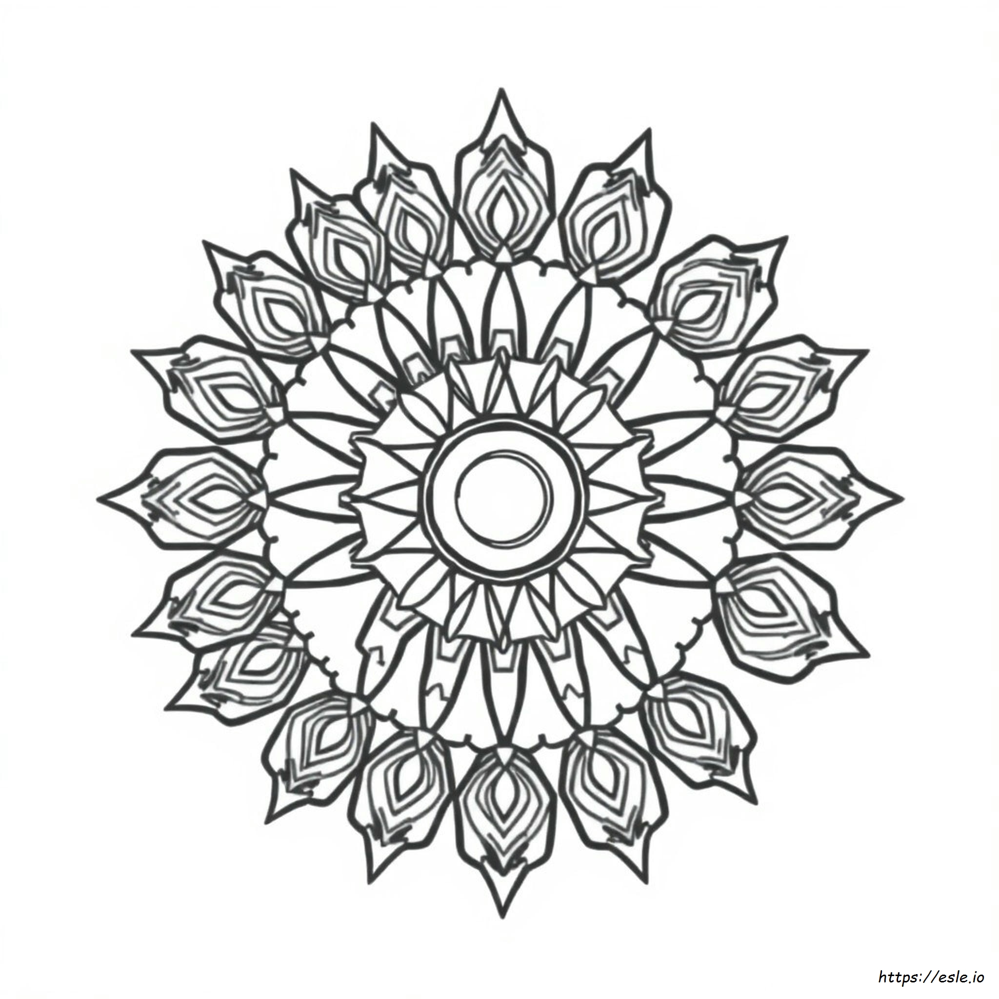 Mandala Sun Coloring Page