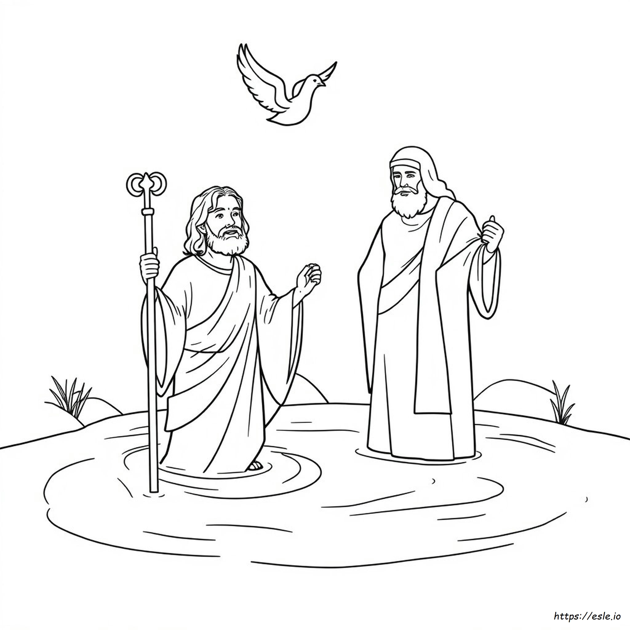 Jesus Baptism Colouring