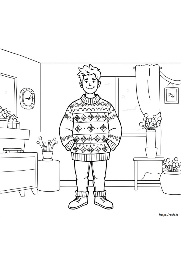 Hässlicher Pullover Ausmalbild