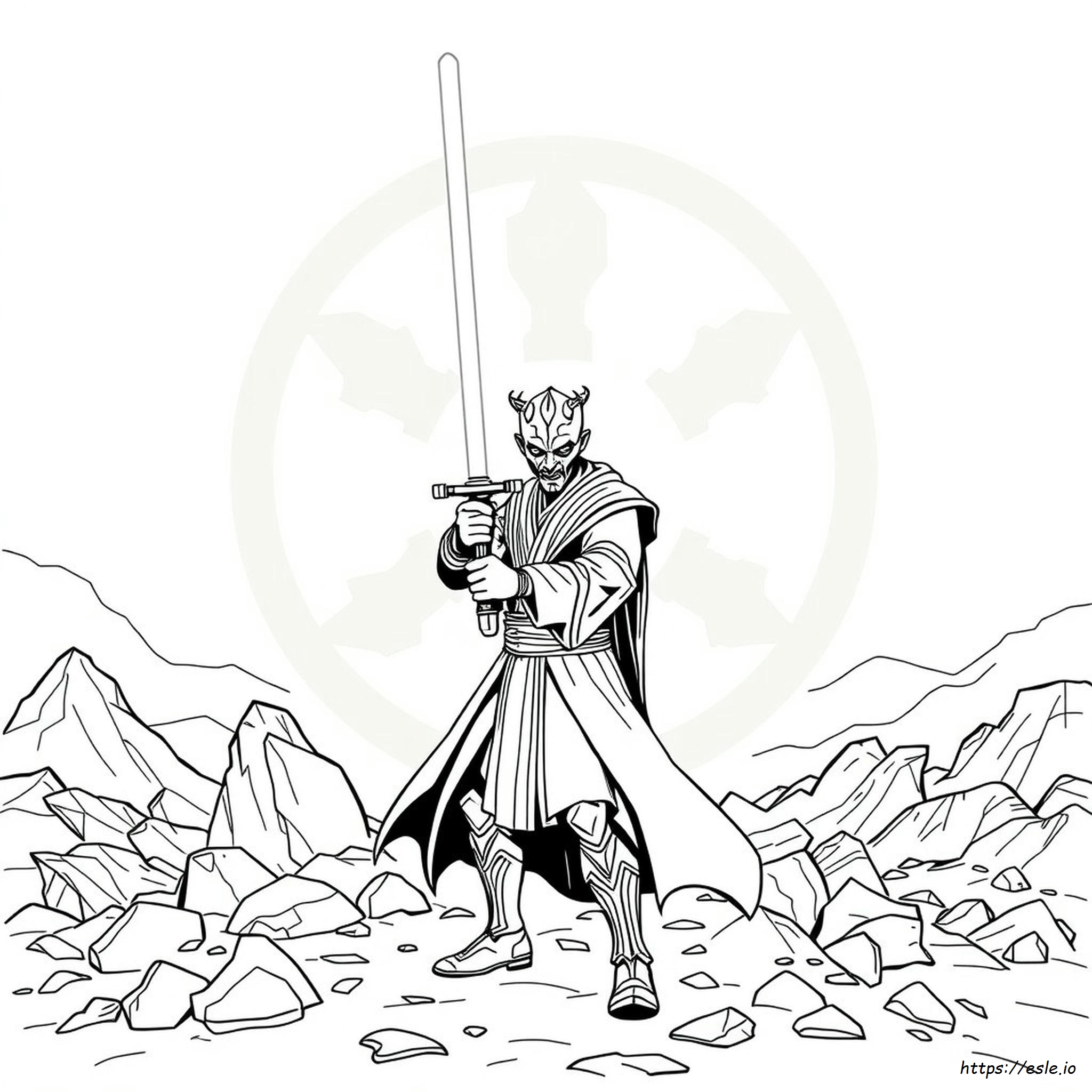 Darth Maul Lightsaber Coloring Page