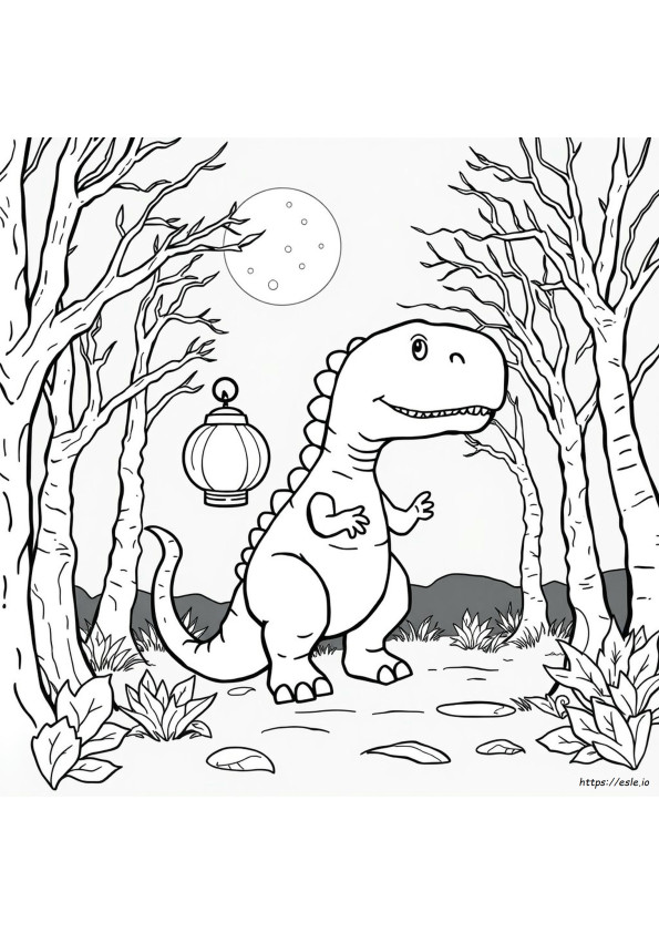 Dinosaurusten Halloween Värityskuvat Tulostettava