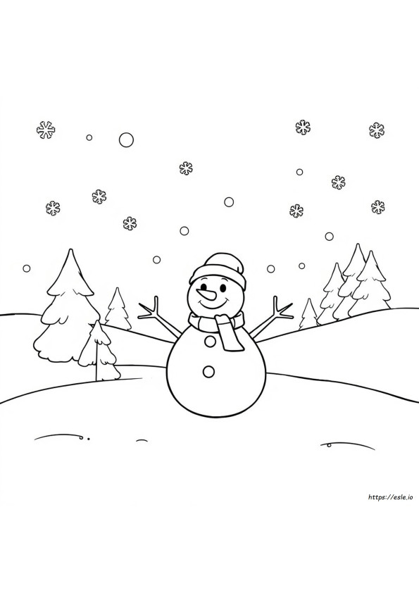 雪だるま ぬりえ
