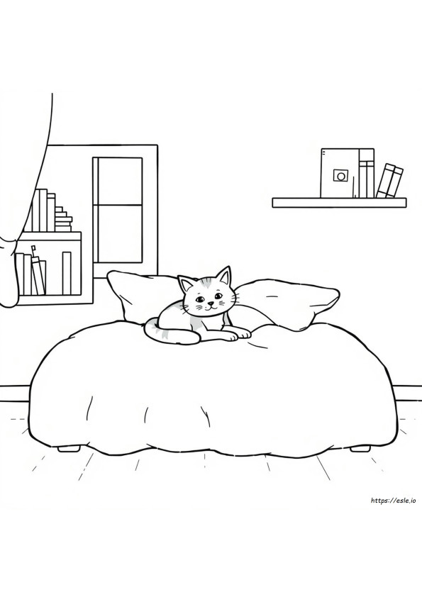 Katzenbett Ausmalbild