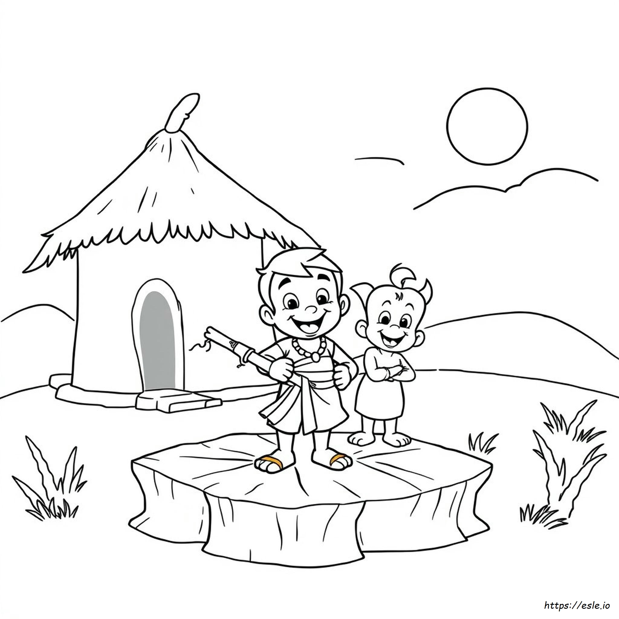 Chota Bheem Drawing For Colouring