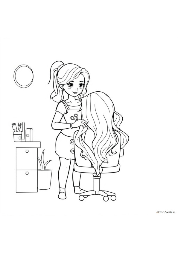 Hairdresser Coloring Page
