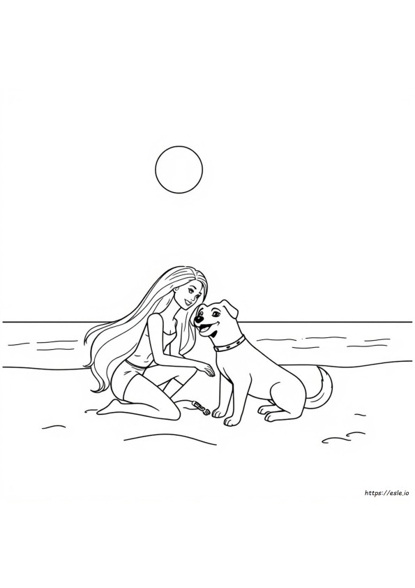 バービー 犬 ぬりえ 無料