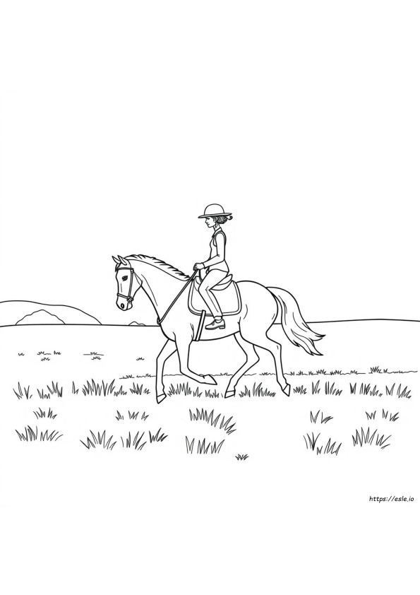Horse Riding Colouring In