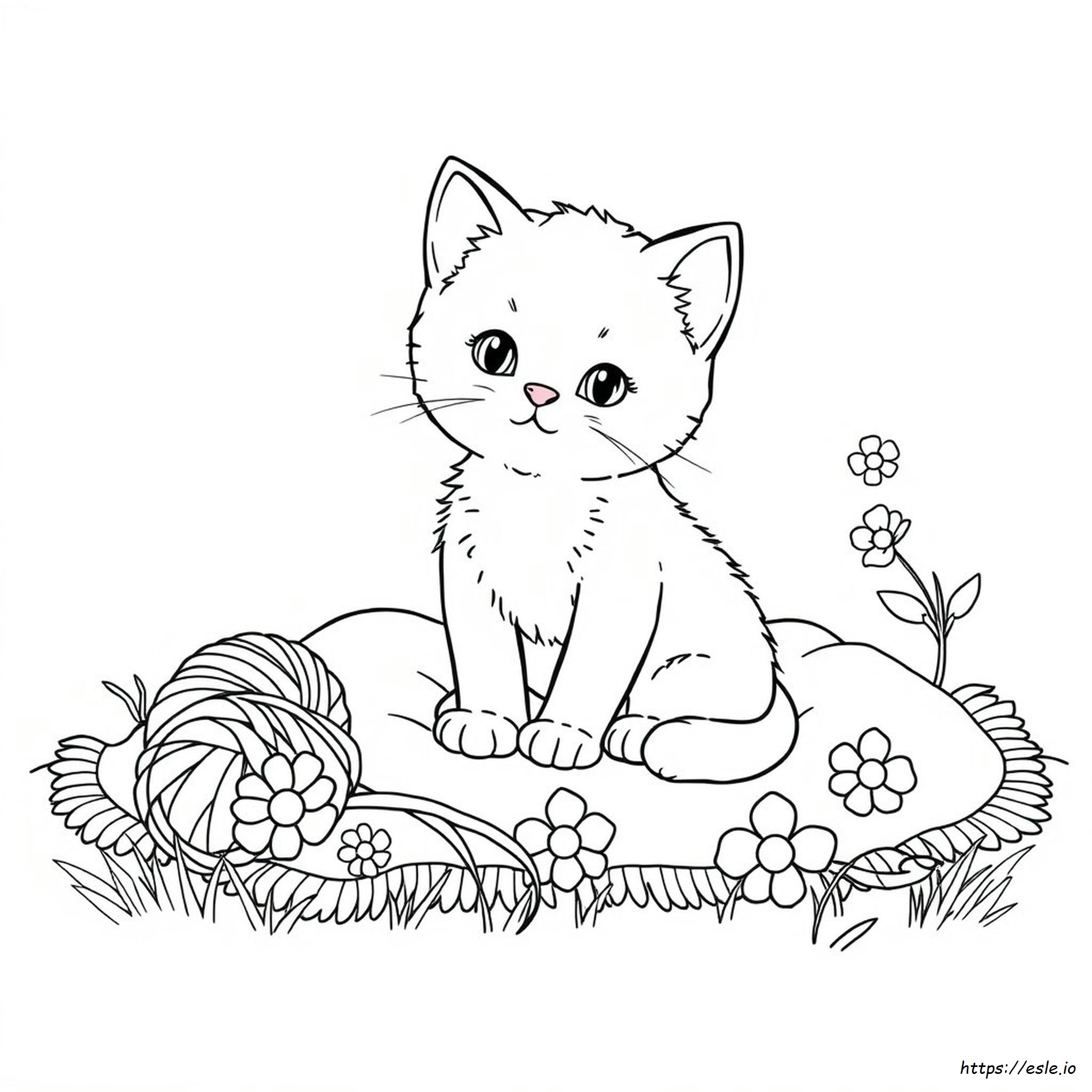 Kitty Gratis Halaman Mewarnai