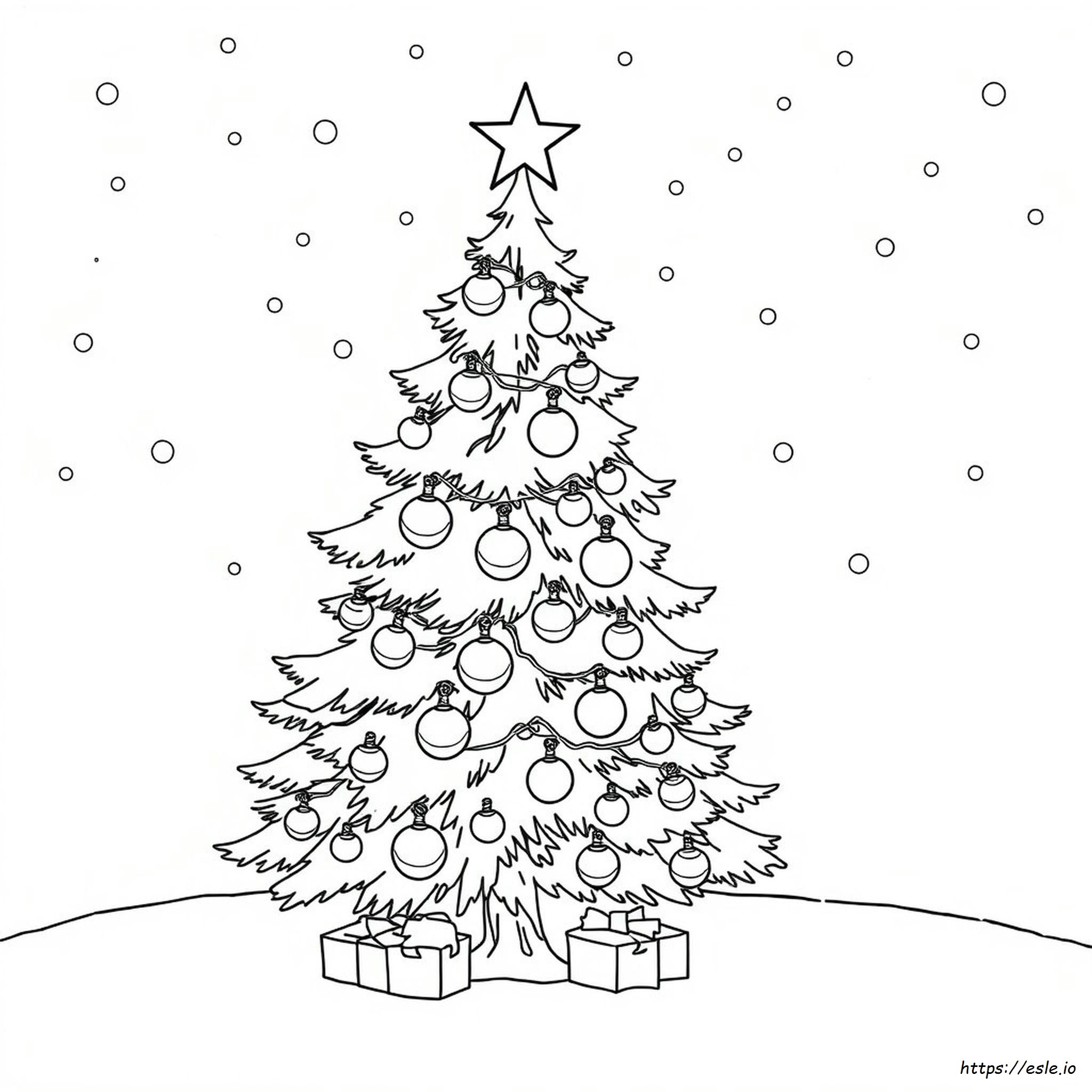 Pohon Natal Gambar Mewarnai