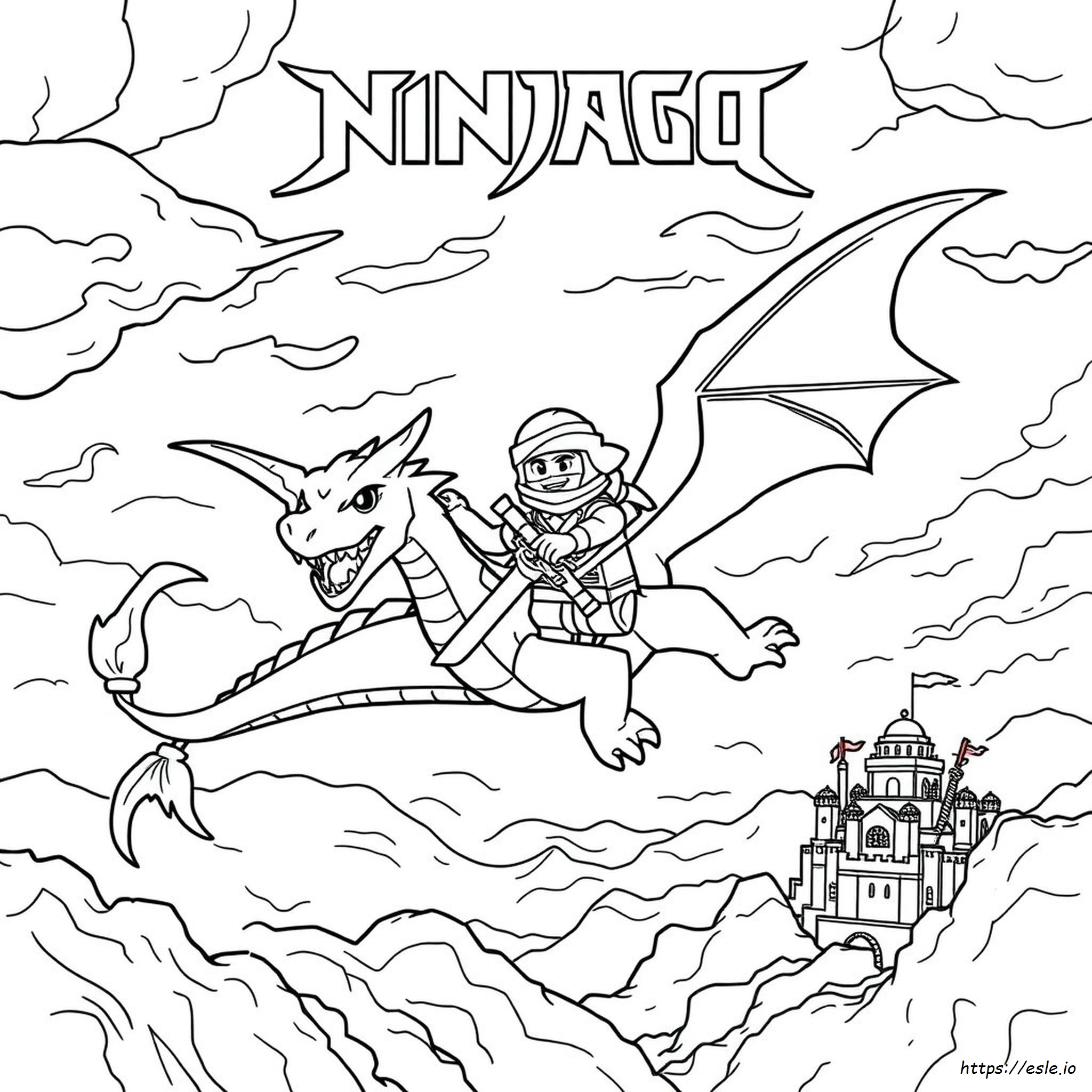 Ninjago Lohikäärme Värityskuva