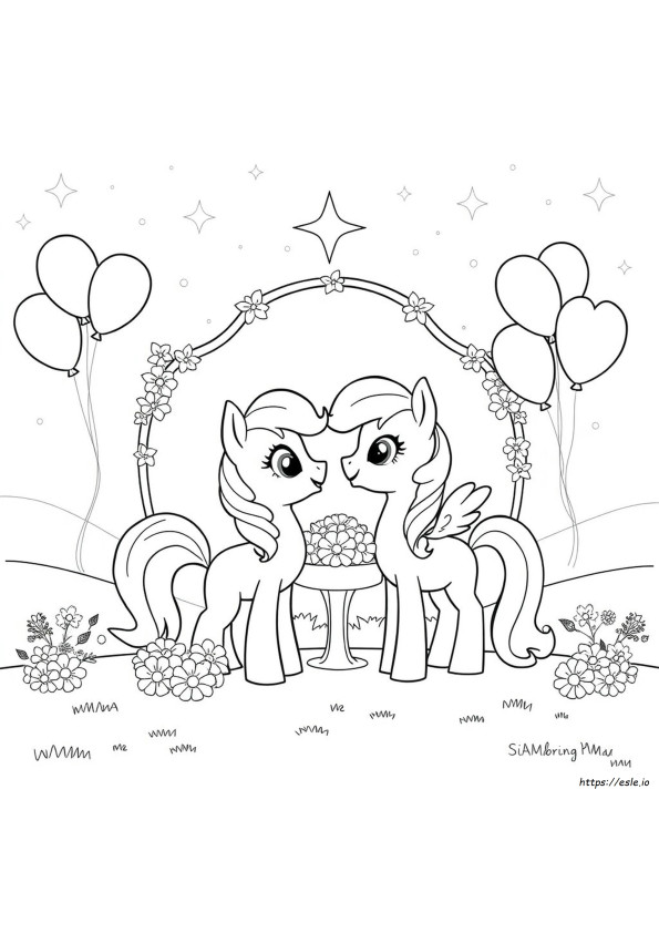 My Little Pony Wedding Coloring Pages