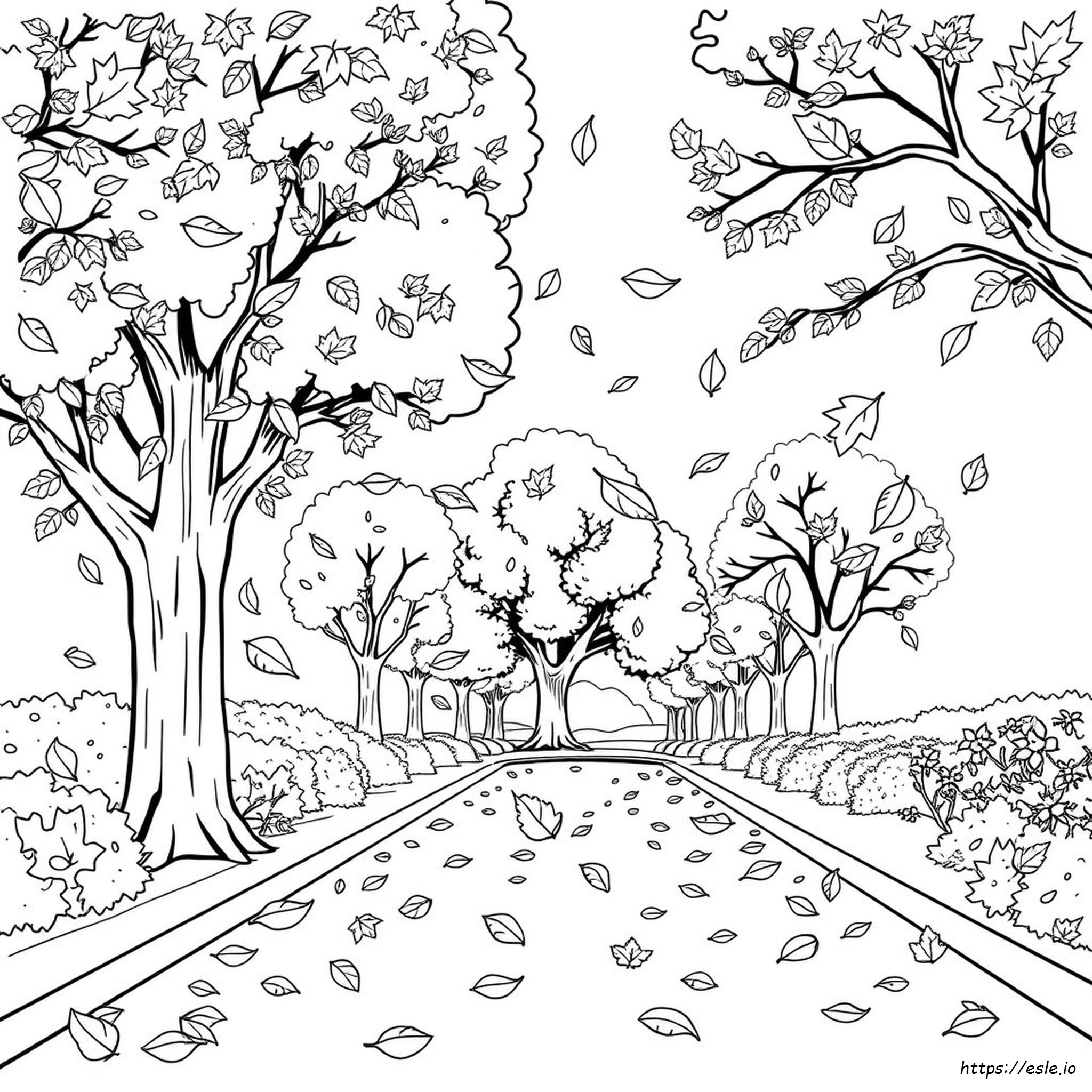 Fall Leaves Coloring Pages For Preschoolers