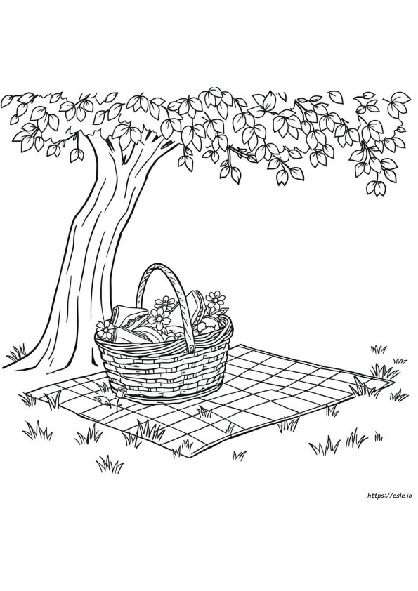 Cesta De Piquenique Para Colorir