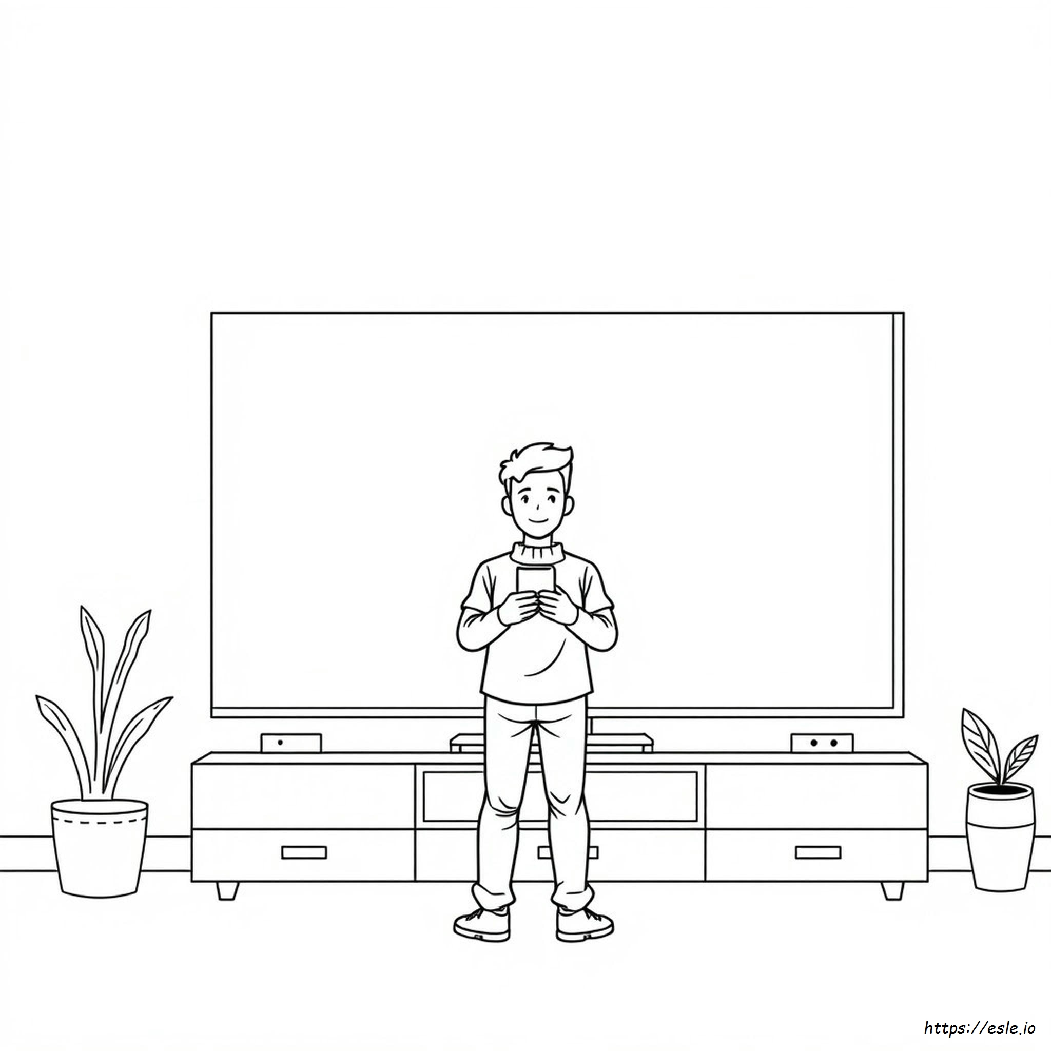 大きなテレビマン ぬりえ